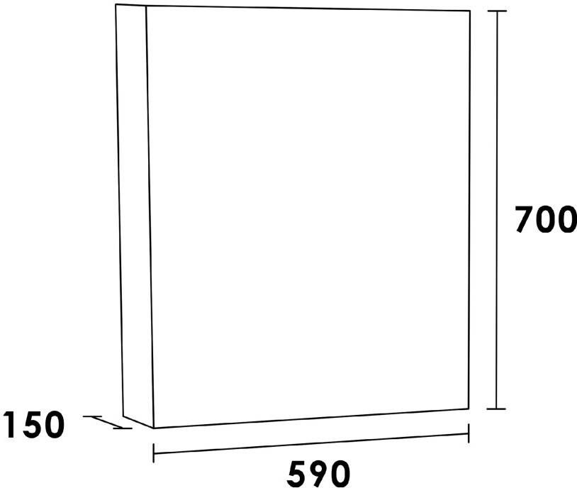 iChoice Dual spiegelkast 60x70cm indirecte LED verlichting binnen onder almond rechtsdraaiend