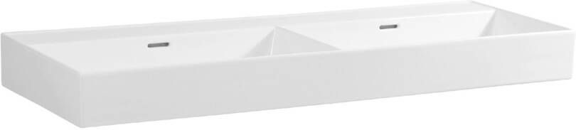 iChoice Legend dubbele wastafel 120x46 5cm keramiek wit zonder kraangaten