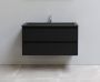 Bewonen Luuk badmeubel 100cm acryl wastafel Slade zwart 1 kraangat mat zwart zonder spiegel geassembleerd - Thumbnail 2