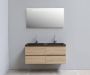 Bewonen Luuk badmeubel 120cm acryl wastafel Slade zwart 2 kraangaten eiken met LED spiegel geassembleerd - Thumbnail 2