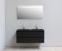 Bewonen Luuk badmeubel 120cm acryl wastafel Slade zwart 2 kraangaten mat zwart met LED spiegel geassembleerd - Thumbnail 2