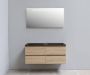 Bewonen Luuk badmeubel 120cm acryl wastafel Slade zwart zonder kraangat eiken met LED spiegel geassembleerd - Thumbnail 2