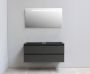 Bewonen Luuk badmeubel 120cm acryl wastafel Slade zwart zonder kraangat mat antraciet met LED spiegel geassembleerd - Thumbnail 2