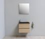 Bewonen Luuk badmeubel 60cm acryl wastafel Slade zwart zonder kraangat eiken met LED spiegel geassembleerd - Thumbnail 2