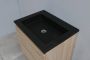 Bewonen Luuk badmeubel 60cm acryl wastafel Slade zwart zonder kraangat eiken met LED spiegel geassembleerd - Thumbnail 3