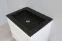 Bewonen Luuk badmeubel 60cm acryl wastafel Slade zwart zonder kraangat hoogglans wit met spiegel geassembleerd - Thumbnail 3