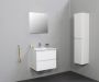 Bewonen Luuk badmeubel 60cm keramische wastafel 1 kraangat hoogglans wit met LED spiegel geassembleerd - Thumbnail 2