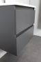Bewonen Luuk badmeubel 60cm keramische wastafel 1 kraangat mat antraciet met spiegelkast - Thumbnail 4