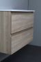 Bewonen Luuk badmeubel 80cm keramische wastafel 1 kraangat eiken met spiegelkast - Thumbnail 4