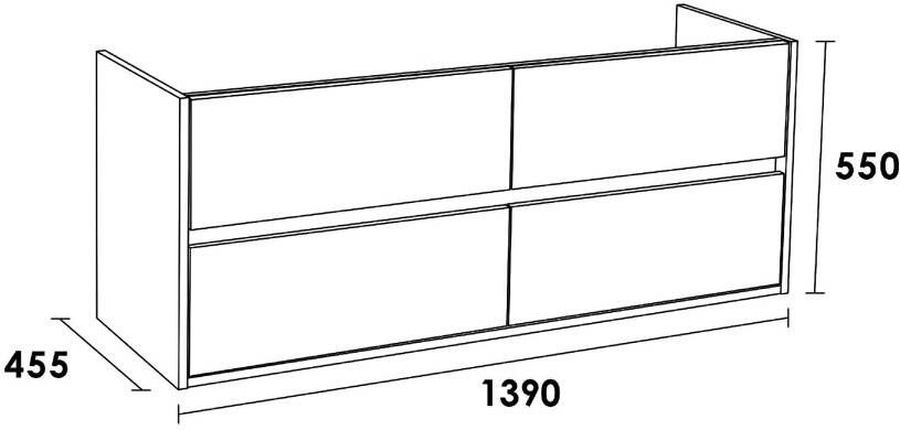 iChoice NEXXT onderkast 139cm 4 lades sahara