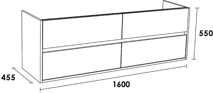 iChoice NEXXT onderkast 160cm 4 lades mat wit