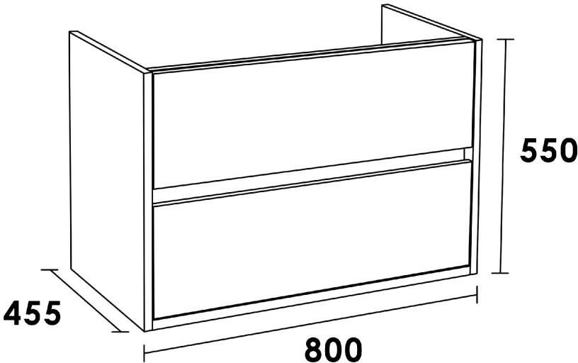 iChoice NEXXT onderkast 80cm 2 lades mat wit