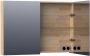 Brauer Plain Spiegelkast 100x70x15cm 2 links rechtsdraaiende spiegeldeuren hout grey oak SK-PL100GO - Thumbnail 2