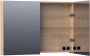 Saniclass Plain spiegelkast 100x70x15cm met 2 links- en rechtsdraaiende spiegeldeuren Hout Smoked oak SK-PL100SO - Thumbnail 2
