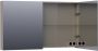 Saniclass Plain spiegelkast 120x70x15cm met 2 links- en rechtsdraaiende spiegeldeuren MDF hoogglans Taupe SK-PL120HT - Thumbnail 2