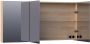 BRAUER Plain Spiegelkast 140x70x15cm 3 links- en rechtsdraaiende spiegeldeuren hout Smoked oak SK-PL140SO - Thumbnail 2