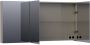 Saniclass Plain spiegelkast 140x70x15cm met 3 links- en rechtsdraaiende spiegeldeuren MDF hoogglans Taupe SK-PL140HT - Thumbnail 2