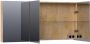 Saniclass Plain spiegelkast 140x70x15cm met 3 links- en rechtsdraaiende spiegeldeuren MFC Nomad SK-PL140NM - Thumbnail 2