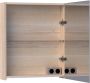 Saniclass Plain spiegelkast 60x70x15cm met 1 rechtsdraaiende spiegeldeur Hout White oak SK-PL60RWO - Thumbnail 3