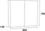 Saniclass Plain spiegelkast 80x70x15cm met 2 links- en rechtsdraaiende spiegeldeuren MDF hoogglans Grijs SK-PL80HG - Thumbnail 3