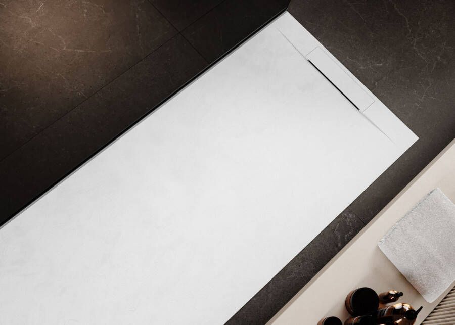 Bewonen Plato douchebak composietsteen 180x90x3cm wit