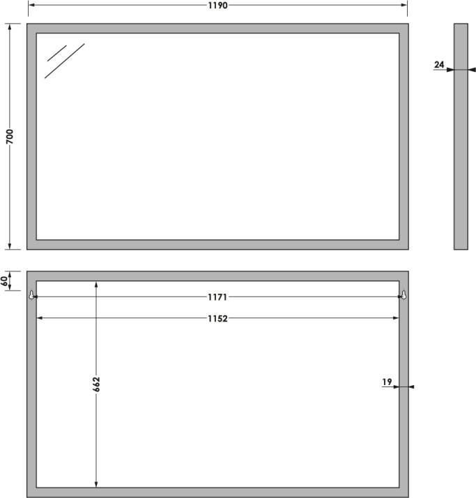 Brauer Onyx rechthoekige spiegel 120x70cm RVS geborsteld - Foto 3