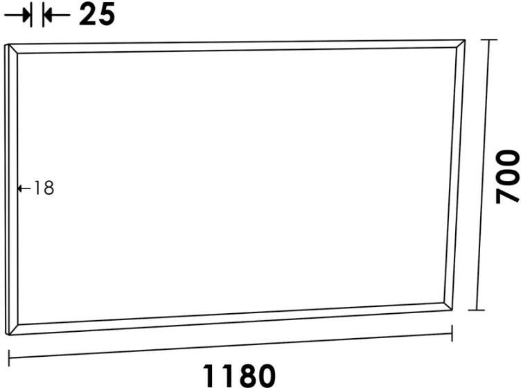 iChoice Silhouette spiegel 120x70cm frame mat zwart aluminium