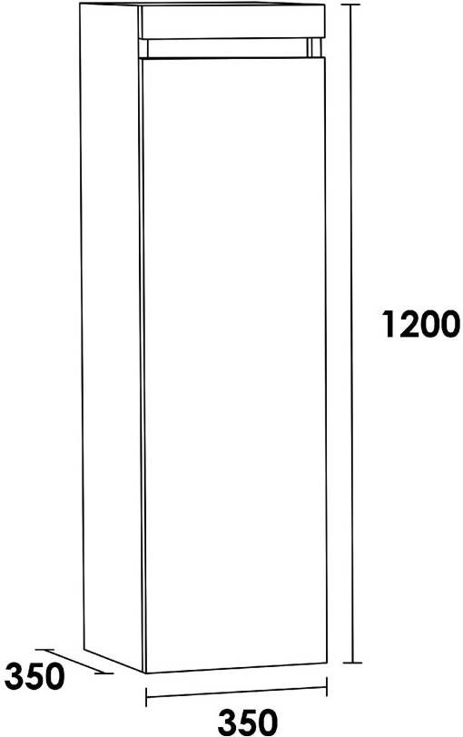 iChoice Solution halfhoge kast 120x35x35 Legno Viola Linksdraaiend