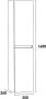 Saniclass Solution Badkamerkast 160x35x35cm 2 greeploze links- rechtsdraaiende deur MDF hoogglans wit 7800 - Thumbnail 3