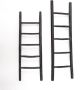 Bewonen Teun badkamer decoratie ladder rustiek 175cm zwart teak - Thumbnail 4