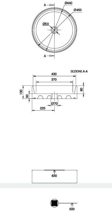 Blinq Ispra opzetwastafel rond 45cm