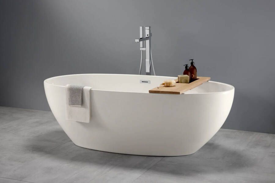 Blinq Nubilus vrijstaand bad ei-vormig 180x90cm acryl glans wit