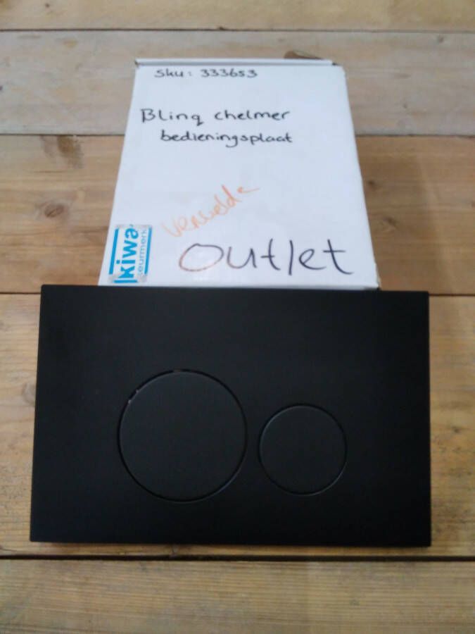 Blinq OUTLET Chelmer bedieningsplaat ronde knoppen mat zwart