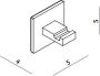 Sub Siena vierkante handdoekhaak schroefloze bevestiging 5 4 x 5 4 x 4 2 cm chroom - Thumbnail 3