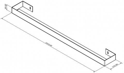 Blinq Tutto spiegelplanchet staal 100 cm 100x13x5 mat zwart