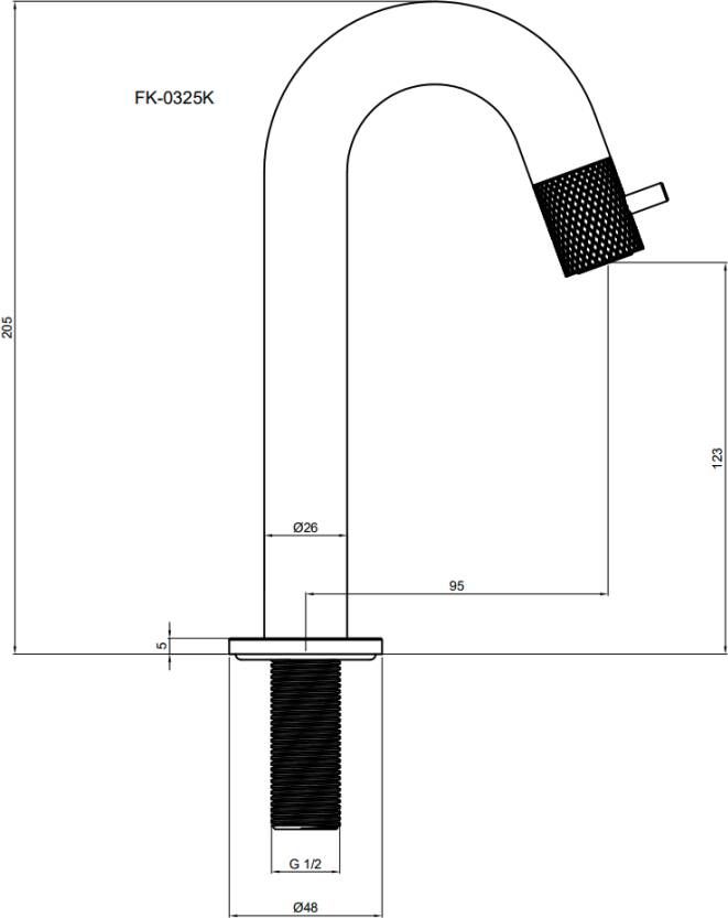 Blue Label Fonteinkraan Viby | Opbouw | Koudwater kraan | Standaard model | Rond | Gun metal - Foto 4