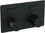 Brauer Black Carving thermostatische inbouw regendouche met drukknoppen SET 69 met 20 cm douchekop en gebogen muurarm en 3-standen handdouche en doucheslang en geïntegreerde glijstang mat zwart - Thumbnail 5