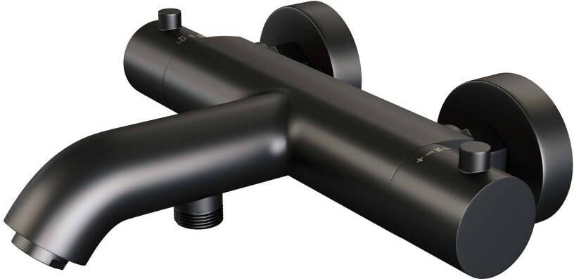 Brauer Black Edition badthermostaat met glijstangset 3 standen handdouche mat zwart