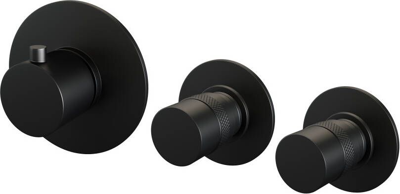 Brauer Black Edition inbouw badthermostaat met uitloop 3-standen handdouche mat zwart