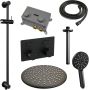 BRAUER Black Edition Thermostatische Regendouche inbouw drukknoppen SET 72 30cm hoofddouche plafondarm 3 standen handdouche doucheslang geïntegreerde glijstang zwart mat 5-S-183 - Thumbnail 3