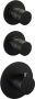 Brauer Black Edition Regendoucheset inbouw hoofddouche 20cm Wandarm met inbouwdeel Gladde knoppen handdouche Staaf 1 stand mat zwart 5-S-074 - Thumbnail 5