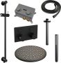 Brauer Black Edition thermostatische inbouw regendouche met drukknoppen SET 66 met 30 cm douchekop en plafondarm en staaf handdouche en doucheslang en geïntegreerde glijstang mat zwart - Thumbnail 2