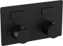 Brauer Black Edition thermostatische inbouw regendouche met drukknoppen SET 69 met 20 cm douchekop en gebogen muurarm en 3-standen handdouche en doucheslang en geïntegreerde glijstang mat zwart - Thumbnail 4