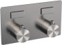 Brauer Brushed Edition thermostatische inbouw regendouche met drukknoppen SET 60 met 30 cm douchekop en plafondarm en 3-standen handdouche en doucheslang en wandaansluitbocht RVS geborsteld PVD - Thumbnail 4