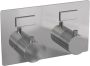 Brauer Chrome Carving thermostatische inbouw regendouche met drukknoppen SET 71 met 20 cm douchekop en plafondarm en 3-standen handdouche en doucheslang en geïntegreerde glijstang chroom - Thumbnail 4