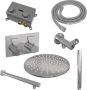 Brauer Chrome Edition thermostatische inbouw regendouche met drukknoppen SET 50 met 30 cm douchekop en rechte muurarm en staaf handdouche en doucheslang en wandaansluitbocht chroom - Thumbnail 3