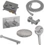 Brauer Chrome Edition thermostatische inbouw regendouche met drukknoppen SET 55 met 20 cm douchekop en rechte muurarm en 3-standen handdouche en doucheslang en wandaansluitbocht chroom - Thumbnail 3