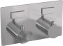 Brauer Chrome Edition thermostatische inbouw regendouche met drukknoppen SET 55 met 20 cm douchekop en rechte muurarm en 3-standen handdouche en doucheslang en wandaansluitbocht chroom - Thumbnail 4