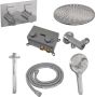 Brauer Chrome Edition thermostatische inbouw regendouche met drukknoppen SET 60 met 30 cm douchekop en plafondarm en 3-standen handdouche en doucheslang en wandaansluitbocht chroom - Thumbnail 3