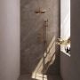 Brauer Copper Carving thermostatische inbouw regendoucheset 40cm gebogen wandarm met 30cm ronde hoofddouche 1 stand staafhanddouche 150cm gladde doucheslang met glijstang en handdouchehouder Koper geborsteld PVD 5-GK-112 - Thumbnail 2